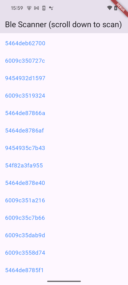 Scan results